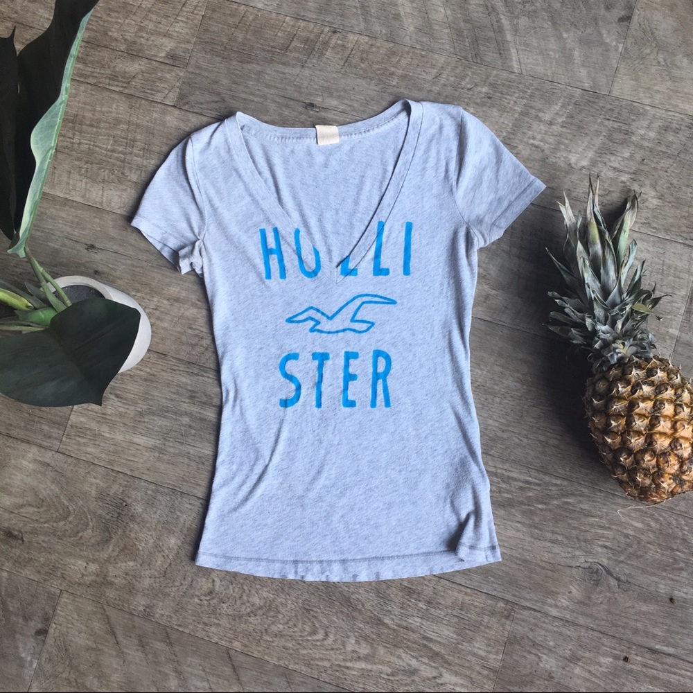 Gray Hollister V-Neck T-Shirt